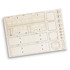 A wooden model sheet featuring parts for assembling a bus. The design includes engraved details and numbered sections.