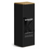 A black boxed vacuum drink bottle featuring a logo and a minimalist design. The box has a cardboard top.