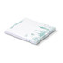 A white sticky pad with a design featuring travel motifs, measuring 70 x 75mm and containing 50 sheets.