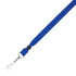 A blue ribbon lanyard, 15mm wide, featuring a silver clip and a black rubber connector.
