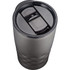 A drink bottle in a sleek copper finish with a black lid and a textured design. It includes a logo on the side.