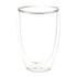 A drink bottle with a clear glass body and a bamboo lid, featuring a simple design.
