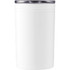 A drink bottle in white with a silver lid, featuring a logo on the side.
