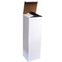 A white packaging box with an open lid, designed for a glass bottle with a silicone cover.