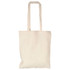 A cream cotton canvas tote bag with two long handles and no visible logos or branding.