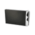 A5 zippered compendium in black, featuring a smooth exterior and a grey interior with multiple compartments.