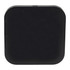 A black wireless charging pad with dual outputs, featuring a smooth, square design and a logo.