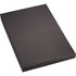 A black journal in a sleek cover, featuring a logo, part of a gift set with a pen.