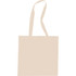 A plain beige tote bag with two straps and no visible logo or branding.