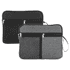 A multi-purpose travel bag in black and grey, with multiple zippered pockets and a stylish design.