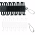 A set of golf ball markers in black and white, each with a chain for convenience. The product includes multiple markers.
