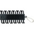 A set of black golf ball markers arranged in a holder with a keychain attachment.