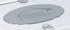 A silver metal plate with the brand name engraved, featuring a simple logo on a textured surface.