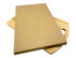 A wooden cheese board with a handle, topped with a flat, brown cover. The board features a natural wood finish.