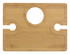 A bamboo picnic board featuring a circular cutout and two cup holders, ideal for outdoor dining.