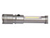 A gunmetal torch showing a sleek design with a side light feature and a small branding logo.