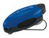 A blue sunglass holder with a clip, featuring a black base and a logo. Ideal for leisure and outdoor use.