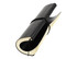 A black Tango Plus A5 notepad with a curved design, featuring elastic closure and blank pages.