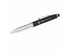 A black and silver stylus pen with a logo, featuring three writing functions.