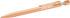 A metal pen with a sleek rose gold finish and a clip. The pen features a logo on its barrel.