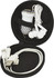 A black zippered case containing white earphones, a USB cable, and a charger.