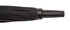 A black auto golf umbrella with a streamlined design and a black handle. It features a subtle branding detail.