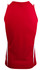 Red singlet featuring white side panels and a branded logo at the back.