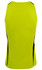 A bright yellow singlet with black side panels, featuring a logo on the back.