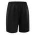 Black basketball shorts featuring a comfortable elastic waistband and a logo on the side.