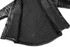 A black quilted manager coat jacket displaying its interior lining, featuring a smooth finish and a zip closure.