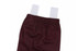 Maroon ice hockey socks featuring a stretchy waistband and white attachment straps. Includes a logo.