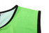 A green mesh bib with a black trim, featuring a size label on the collar. It has a lightweight design.