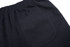 A close-up of black shorts featuring an elastic waistband and a back pocket. The fabric appears smooth and sturdy.