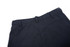 A pair of navy suit trousers with a waistband, belt loops, and a back pocket.