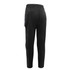 Black soccer goalkeeper pants featuring padded protection on the sides and a rear view design. Includes a logo.