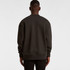 A dark green jumper with a relaxed fit, featuring a round neckline and long sleeves. It has a logo on the back.