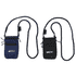 Two water-resistant pouches in blue and black, each with a logo and adjustable straps.