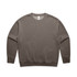 A faded crew jumper in a muted grey colour, featuring a simple design and a logo.
