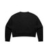 A black cropped jumper with long sleeves and a crew neck, featuring a simple design with no visible logos.