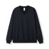 A navy men's/unisex V-neck fleece jumper with long sleeves and a ribbed waistband, featuring a logo.