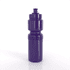 A drink bottle in a rich purple colour with a textured body and a flip-top lid. It has a logo on the surface.