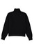A black women's 1/4 zip jumper featuring a high collar and long sleeves, with a plain back design.