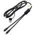 A black 120cm 4 in 1 fast charging data transfer cable with multiple connectors and a branding logo.