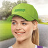 A cap featuring a bright green color with a black trim and the word "GEKKO" embroidered on the front.