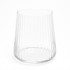 A drink tumbler in clear glass with ridged texture, featuring a sleek, modern design.