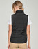 A black insulated puffer vest with a 3D cut, featuring a high collar and no visible branding.