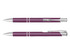 A purple pen with silver accents, featuring a sleek design and a clip for easy attachment.