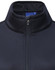 A navy sustainable softshell corporate jacket featuring a zip collar and inner mesh lining, with a brand logo.