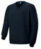 A black V-neck fleece jumper with long sleeves and a ribbed hem, featuring a label inside.