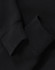 A black half-zip collar fleecy sweat featuring a close-up of the cuff detail. It includes a branding logo.